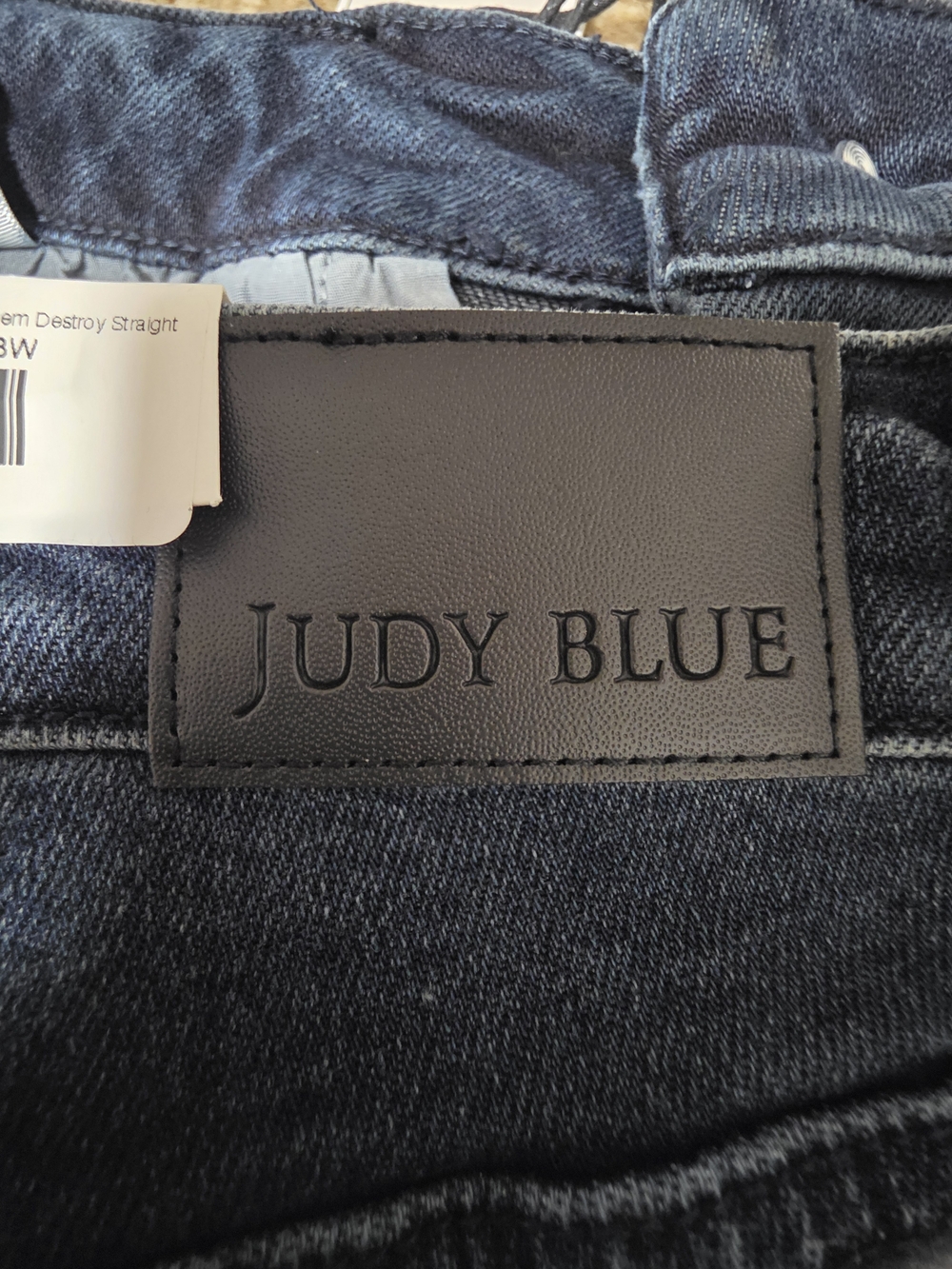 Judy Blue Jeans Women 18W Dark Wash High Waist Straight Fit Raw Hem Button Fly - Picture 15 of 16